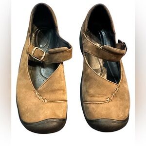 Keen Women's Verona Brown Leather Mary Jane Walking Buckle Sandal Clog Size 10